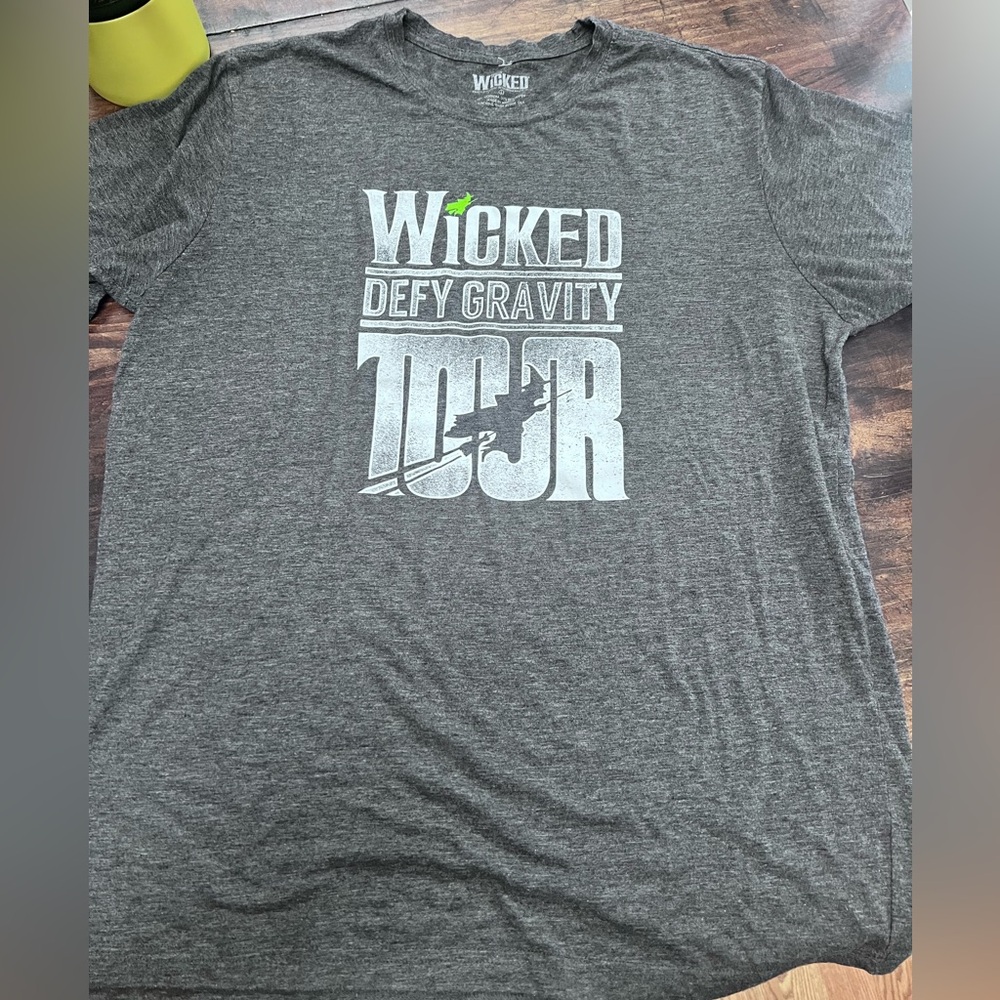 Wicked Defy Gravity Tour Gray Graphic Tee - Short Sleeve